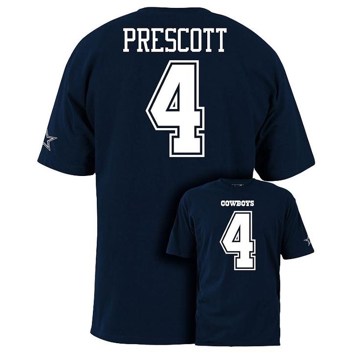 Boys 8-20 Dallas Cowboys Dak Prescott Eligible Receiver Tee, Boy's, Size: S(8), Blue (navy)