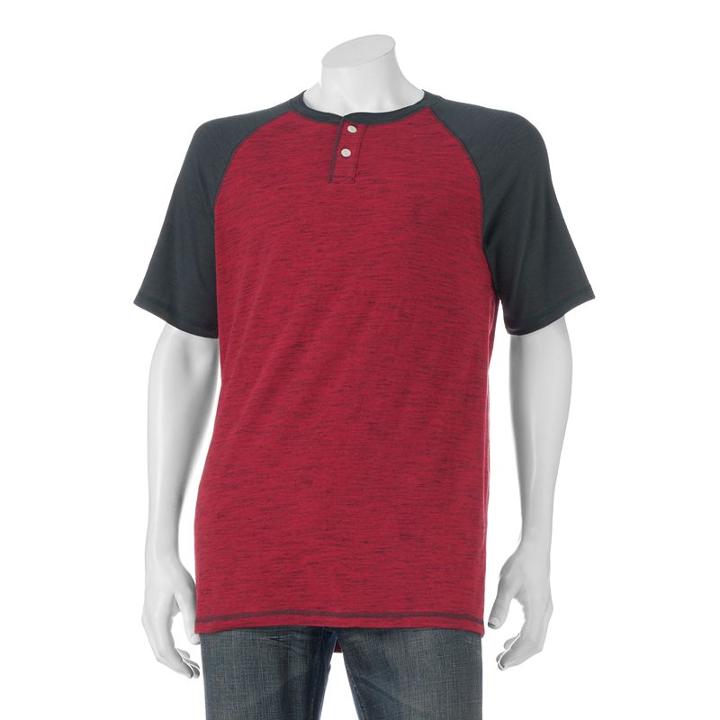 Big & Tall Urban Pipeline&reg; Max Flex Classic-fit Heathered Henley, Men's, Size: 3xl Tall, Red