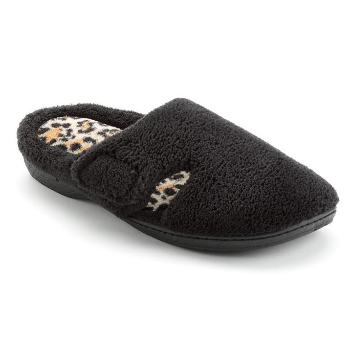 Dearfoams Leopard Clog Slippers, Women's, Size: Small, Black