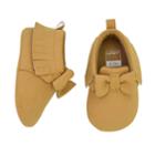 Baby Girl Carter's Bow Moccasin Crib Shoes, Size: 6-9 Months, Brown