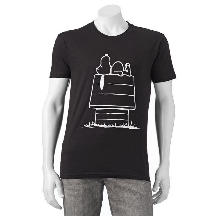 Men's Peanuts Snoopy's Doghouse Tee, Size: Xl, Black