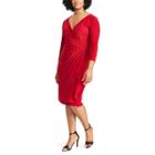 Plus Size Chaps Jersey Faux-wrap Sheath Dress, Women's, Size: 18 W, Red