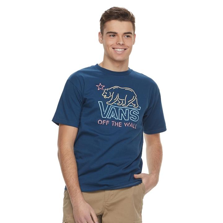 Men's Vans Neon Bear Tee, Size: Small, Dark Blue