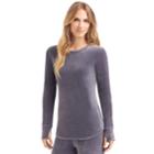 Plus Size Cuddl Duds Double Plush Velour Long Sleeve Top, Women's, Size: 2xl, Dark Grey
