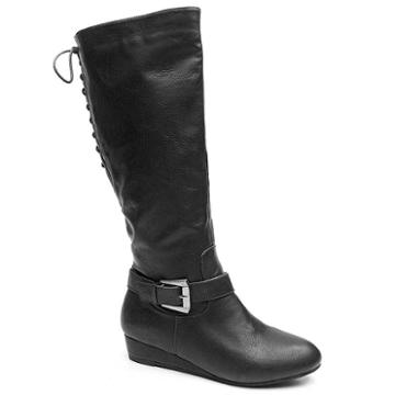 Kisses By 2 Lips Too Too Shake Women's Knee-high Wedge Boots, Size: 5.5 Wc, Black