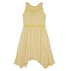 Girls 7-16 Iz Amy Byer Sharkbite Hem Halter Fit & Flare Dress, Size: 7, Yellow