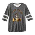 Girls Plus Size Mudd&reg; Lace Yoke Varsity Tee, Size: 12 1/2, Black