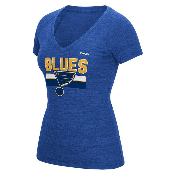 Women's Reebok St. Louis Blues Stacked Tee, Size: Large, Blue