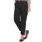 Women's Croft & Barrow&reg; Convertible Twill Pants, Size: 12, Black