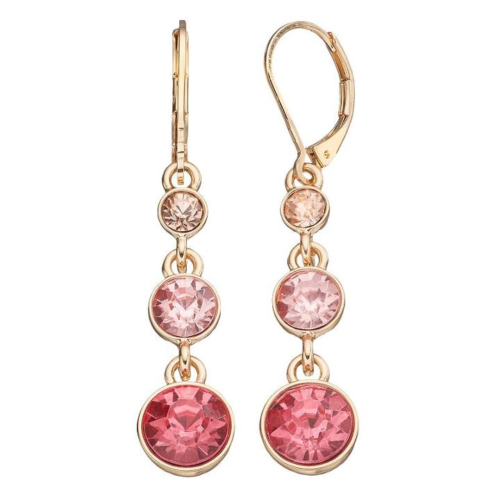 Napier Graduated Stone Nickel Free Linear Drop Earrings, Women's, Orange