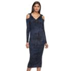 Women's Jennifer Lopez Ruched Cold-shoulder Sheath Dress, Size: Medium, Dark Blue
