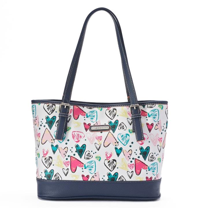Stone & Co. Heart Print Leather Tote, Women's, White