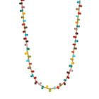 Mudd&reg; Gold-tone Glass Beaded Long Necklace, Women's, Multicolor