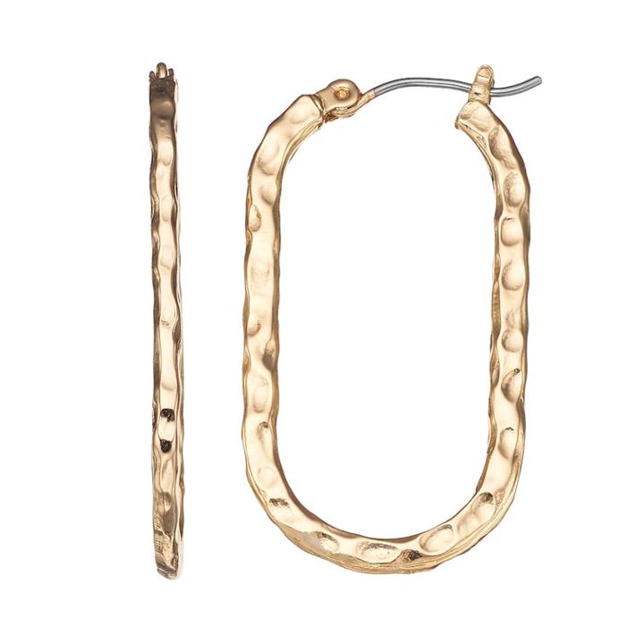 Dana Buchman Textured U-hoop Earrings, Women's, Gold