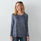 Women's Sonoma Goods For Life&trade; High-low Marled Tee, Size: Medium, Dark Blue