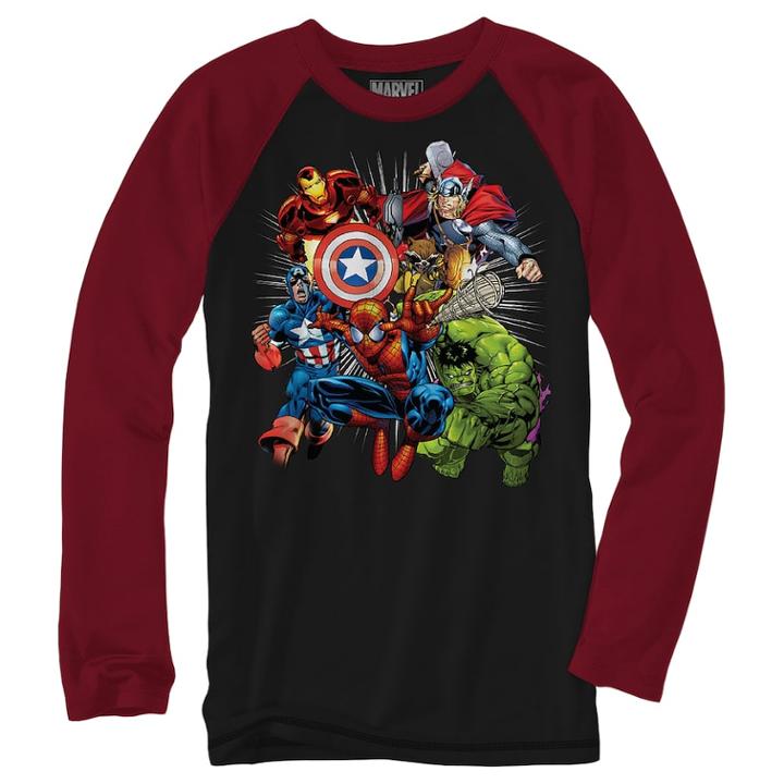 Boys 8-20 Avengers Raglan Tee, Size: Xl, Oxford
