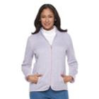 Women's Croft & Barrow&reg; Zippered Fleece Jacket, Size: Medium, Med Purple