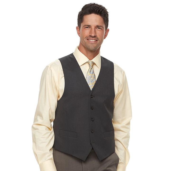 Men's Chaps Classic-fit Stretch Vest, Size: Large, Grey