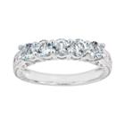 Sterling Silver Aquamarine Five-stone Ring, Women's, Size: 5, Blue