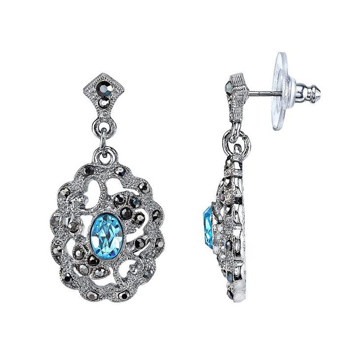 1928 Filigree Drop Earrings, Women's, Multicolor