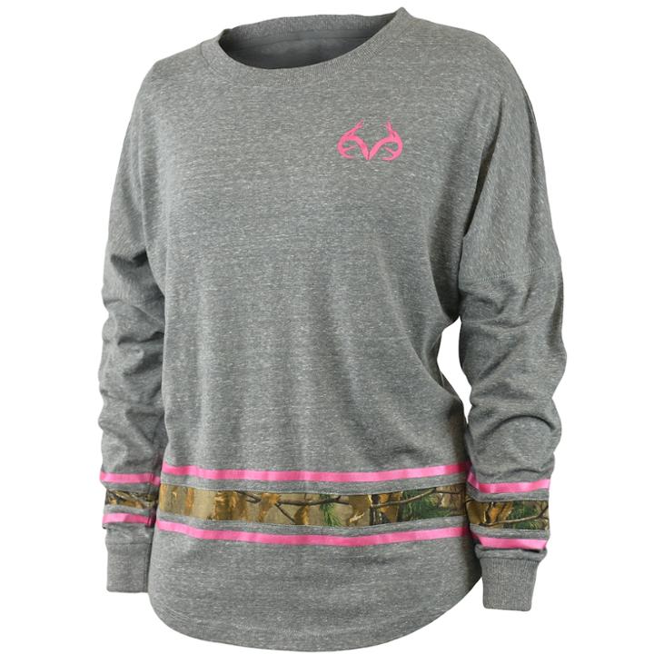 Women's Realtree Dream Oversized Long Sleeve Tee, Size: Small, Black