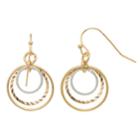 Lc Lauren Conrad Two Tone Nickel Free Textured Hoop Drop Earrings, Women's, White