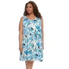 Plus Size Kate And Sam Floral Popover Dress, Women's, Size: 2xl, Dark Blue
