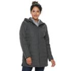 Women's Weathercast Modern Hooded Quilted Anorak Jacket, Size: Large, Silver