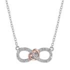 1/10 Carat T.w. Diamond Two Tone Sterling Silver Infinity Heart Necklace, Women's, Size: 18, Multicolor