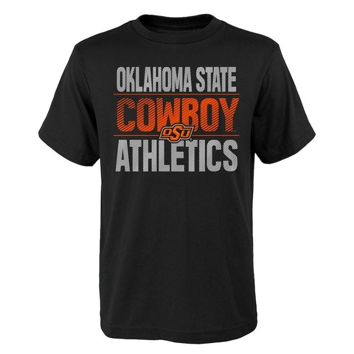 Boys' 4-18 Oklahoma State Cowboys Light Streaks Tee, Size: 16-18, Black