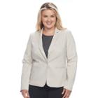 Plus Size Apt. 9&reg; Torie Solid Blazer, Women's, Size: 16 W, Silver