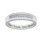 Sweet Sentiments Sterling Silver Cubic Zirconia Wedding Band - Men, Size: 9, White