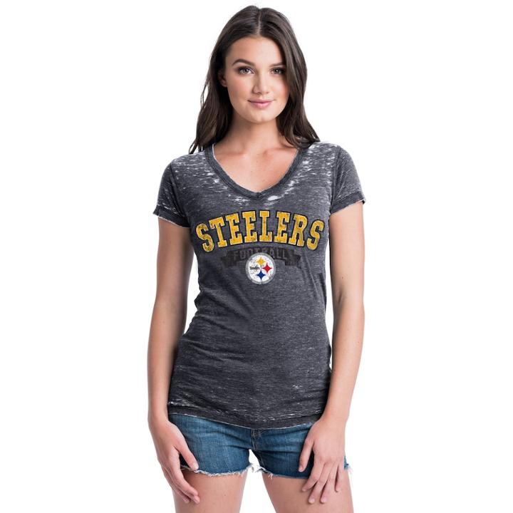 Women's Pittsburgh Steelers Burnout Rush Tee, Size: Xl, Black