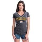 Women's Pittsburgh Steelers Burnout Rush Tee, Size: Xl, Black