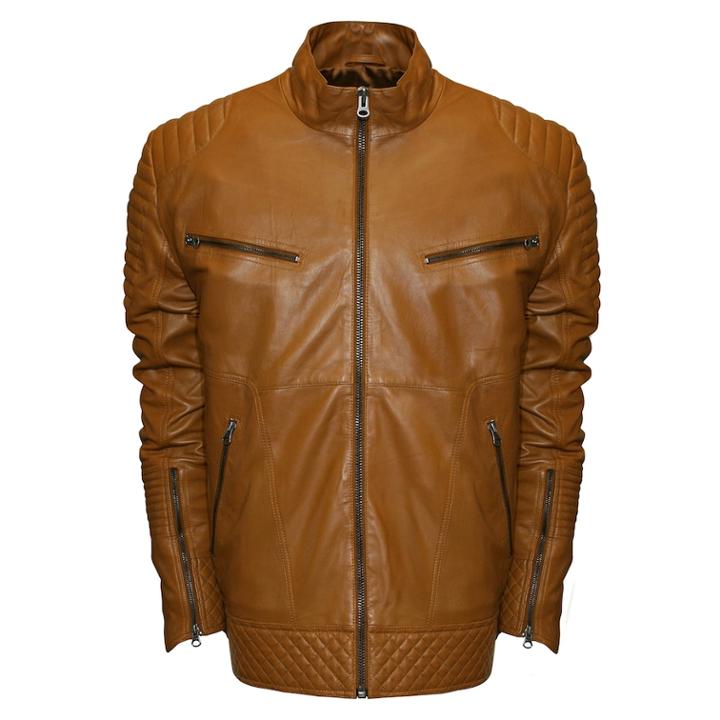 Big & Tall Franchise Club Raw X Quilted Lambskin Leather Moto Jacket, Men's, Size: 6xl, Red/coppr (rust/coppr)