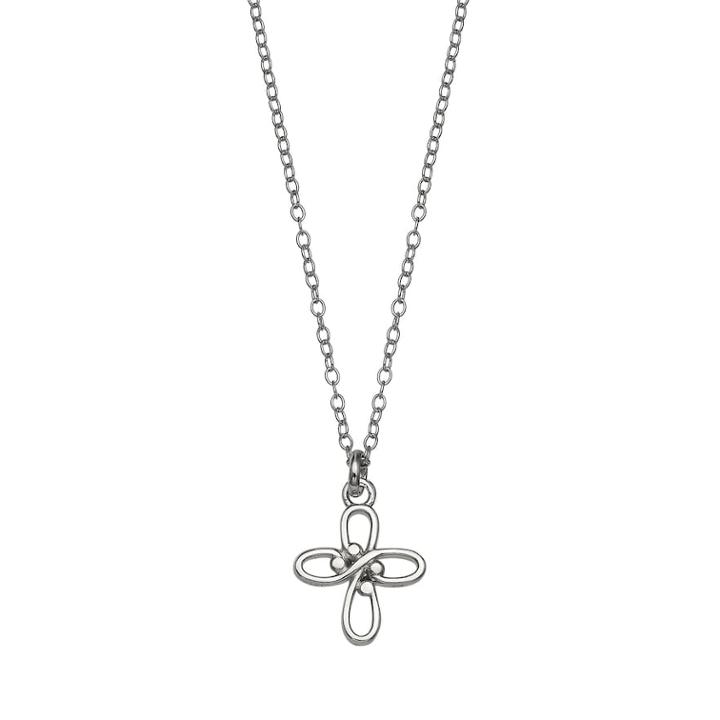 Primrose Sterling Silver Looped Cross Pendant Necklace, Women's, Size: 18