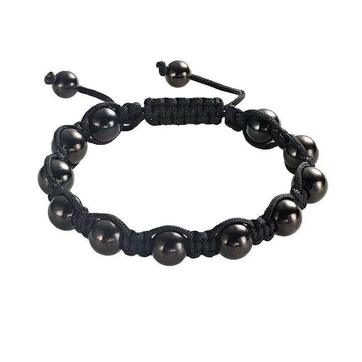 Stainless Steel Black Ion Shamballa Bracelet, Women's, Size: 8
