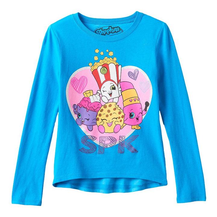 Girls 4-6x Shopkins Character Heart Tee, Girl's, Size: 5, Blue