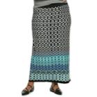 Plus Size Apt. 9&reg; Print Column Maxi Skirt, Women's, Size: 1xl, Blue