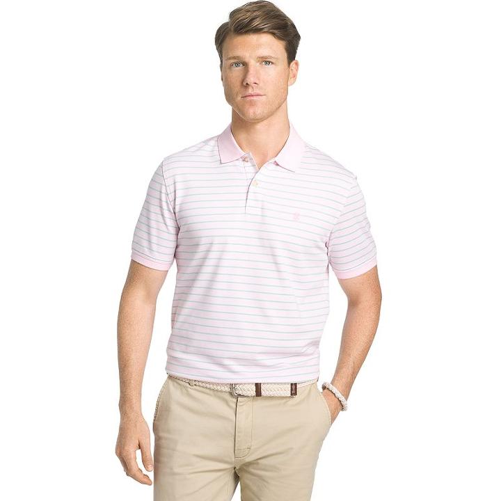 Men's Izod Feeder Advantage Polo, Size: Large, Med Pink