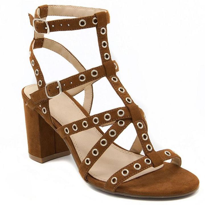 Sugar Rock N Roll Women's Block Heel Sandals, Girl's, Size: 8, Brown