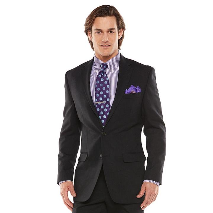 Men's Chaps Black Label Classic-fit Black Wool-blend Stretch Suit Jacket, Size: 46 Long