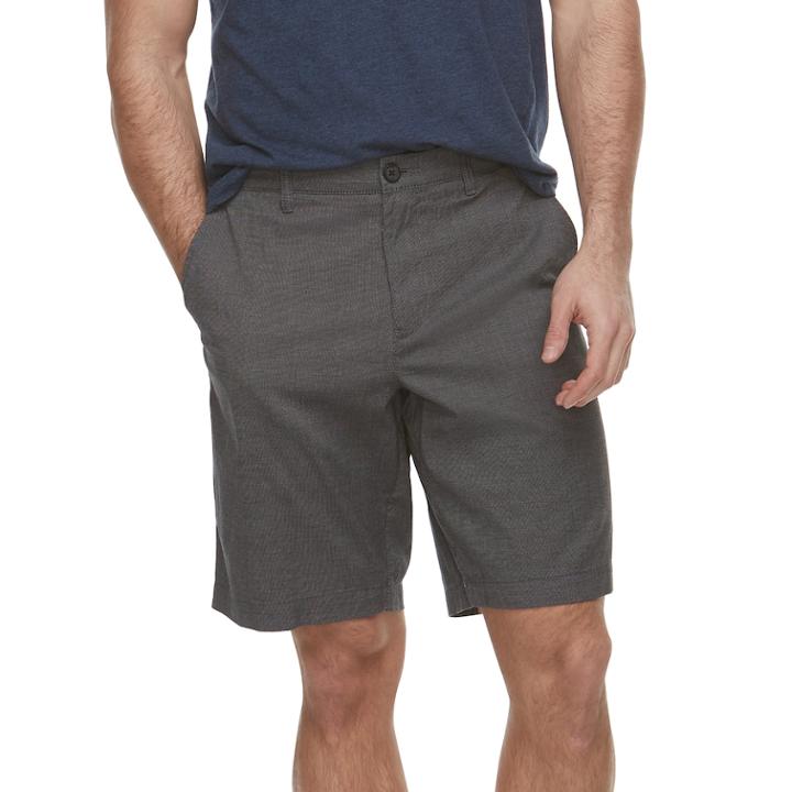 Men's Marc Anthony Textured Slim-fit Yarn-dyed Shorts, Size: 38, Black