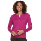Women's Croft & Barrow Essential Cardigan Sweater, Size: Medium, Med Pink