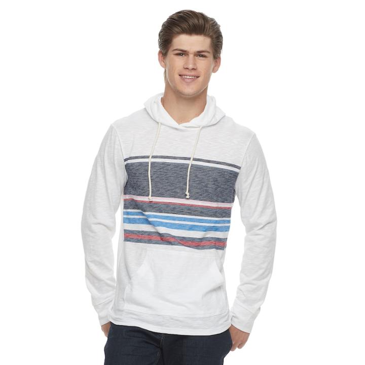 Men's Urban Pipeline Striped Hoodie, Size: Small, White
