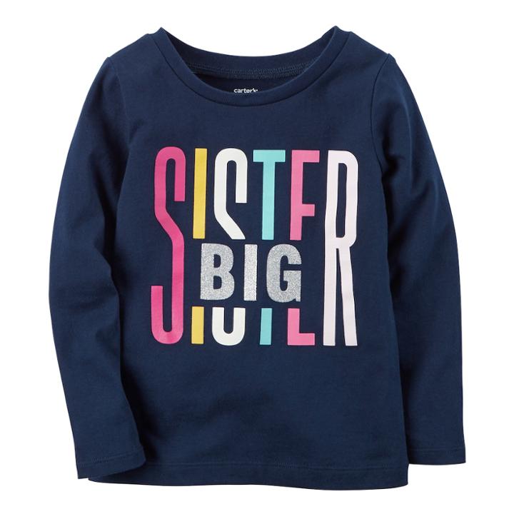 Girls 4-8 Carter's Big Sister Long-sleeved Tee, Size: 8, Blue