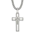 Axl By Triton Men's Stainless Steel Cross Pendant, Size: 22, White