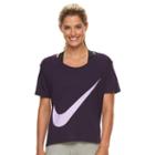 Women's Nike Swoosh Drop Shoulder Graphic Tee, Size: Medium, Brt Purple
