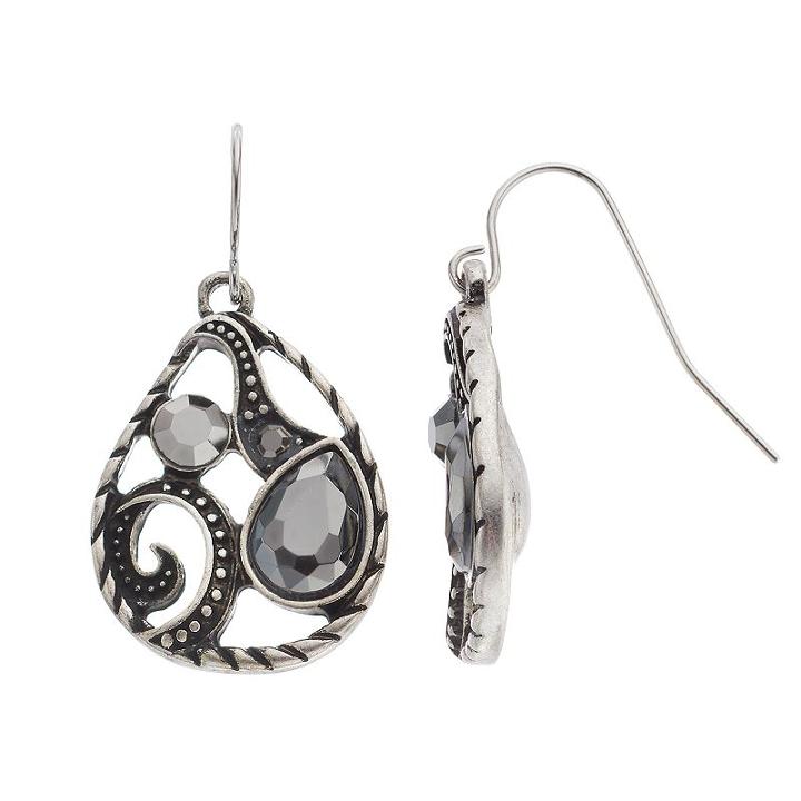 Apt. 9&reg; Openwork Teardrop Earrings, Women's, Silver
