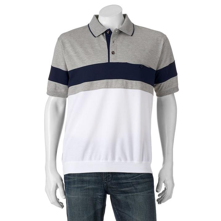 Men's Safe Harbor Classic-fit Banded-bottom Polo, Size: Medium, Grey